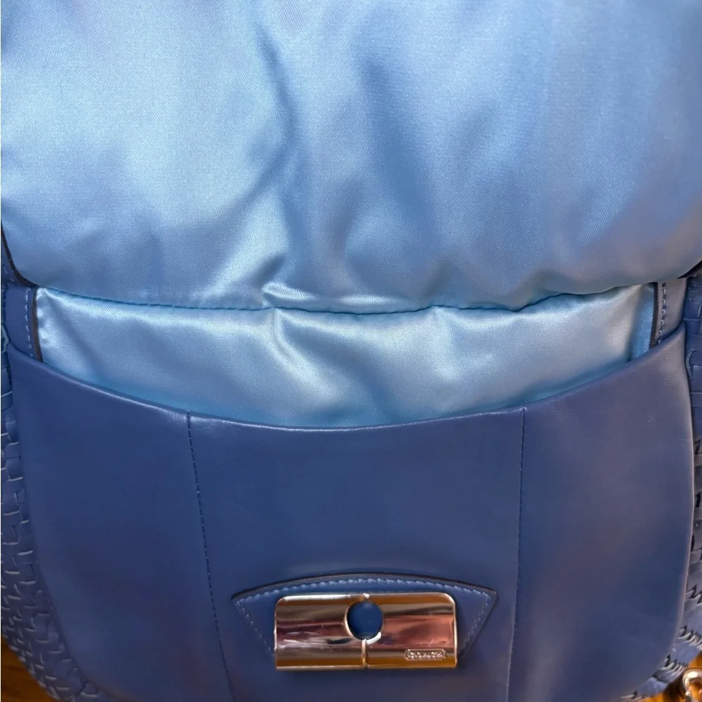 Coach Kristin Woven Blue Leather Hobo